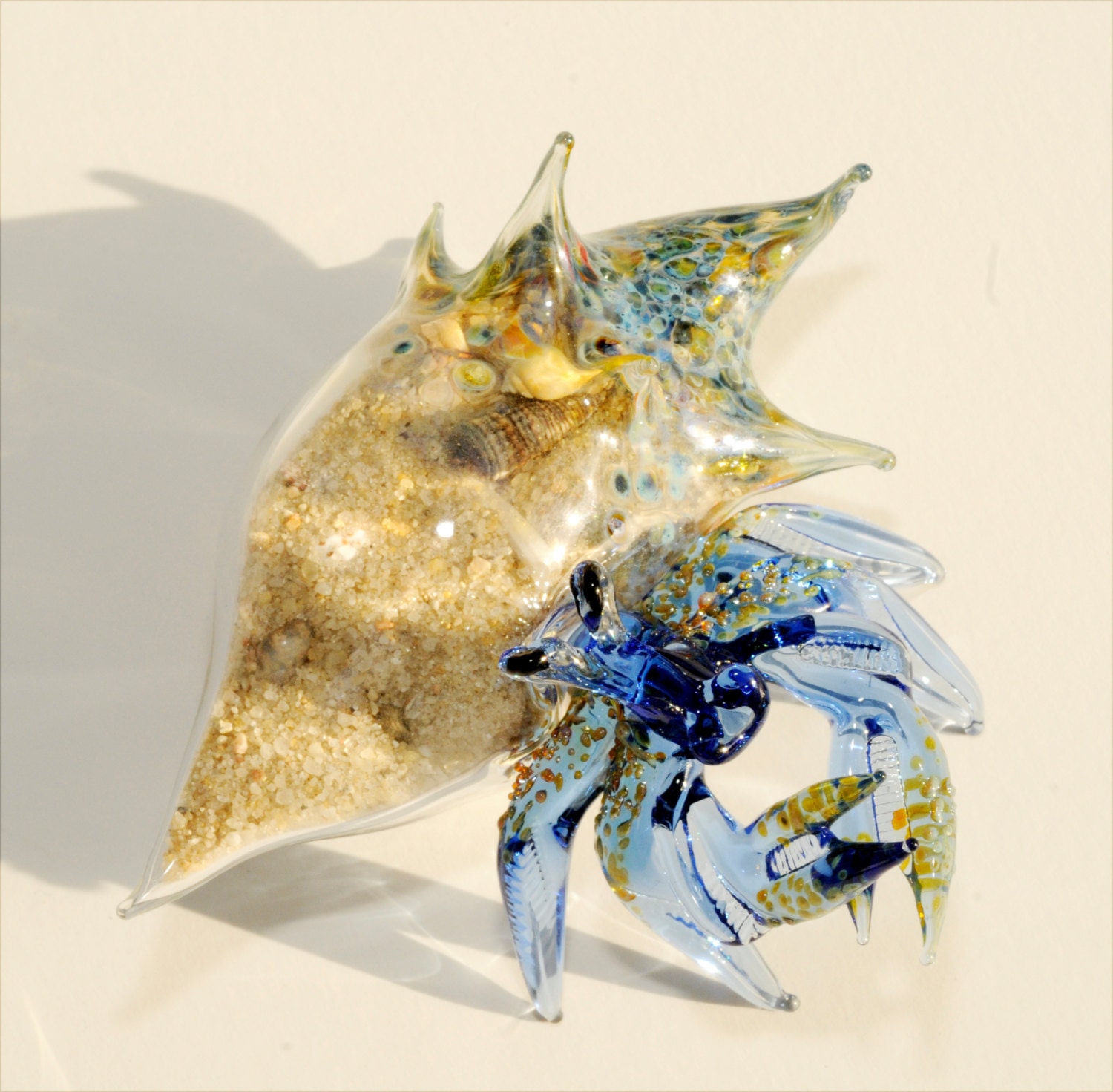 blown glass hermit crab shell