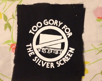 HORROR PATCH too gory for the silver screen WIZARD video vhs pride