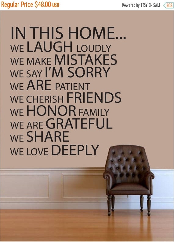 ON SALE Wall quotes IN This Home Vinyl Wall Art Quote