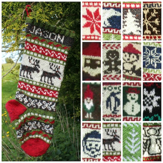 Knitting Pattern Collection of 16 Christmas Stockings Charts