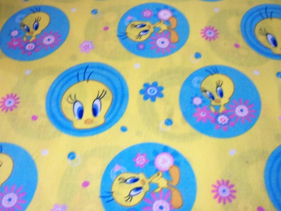 Tweety Fabric Favorite Bird Yellow Background Very Nice New