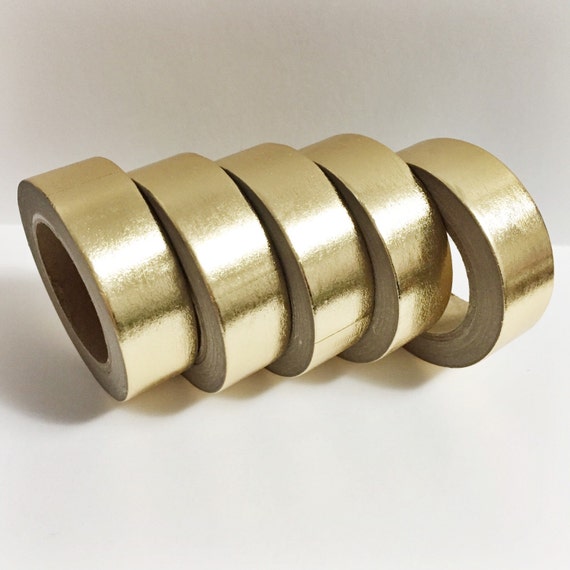 Bright Shiny Metallic Solid Gold Foil Washi Tape 11 yards 10