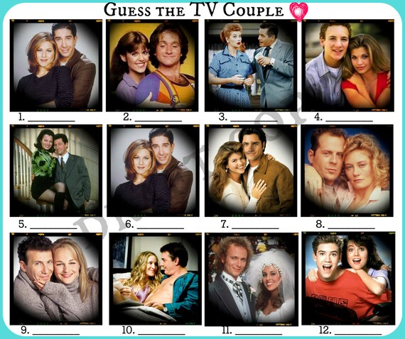 Items similar to Guess the famous TV Couple game | Bachelorette Party ...