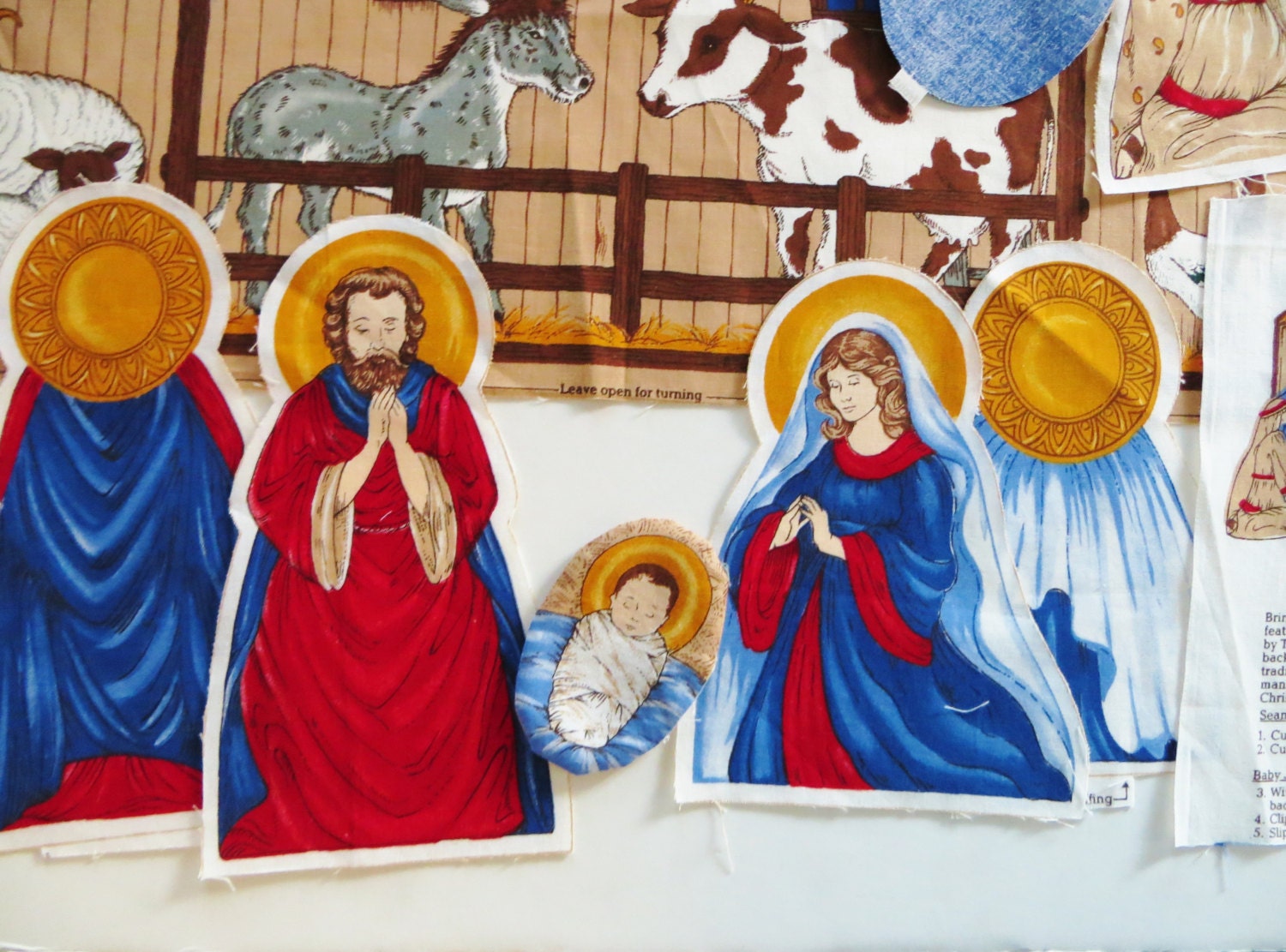 Nativity Fabric Craft Panel to Sew and Stuff a Christmas