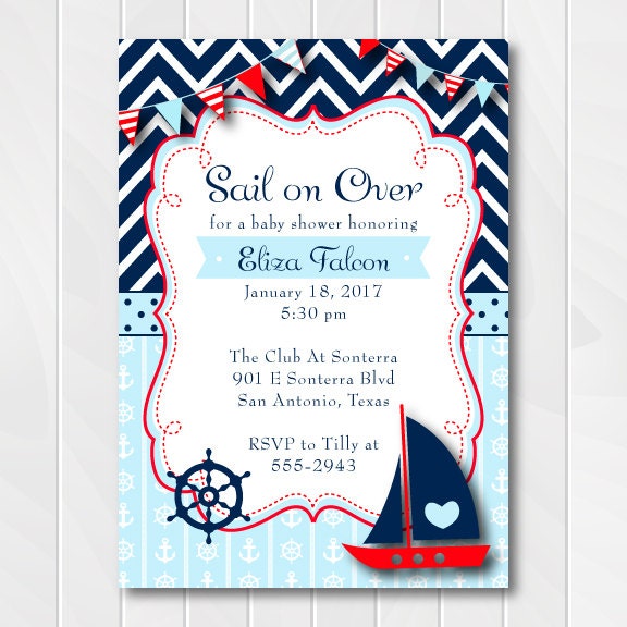 Nautical Baby Shower Invitations Templates 8