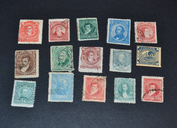 Very Rare 25 old Argentina stamps Some key issues of 1862.