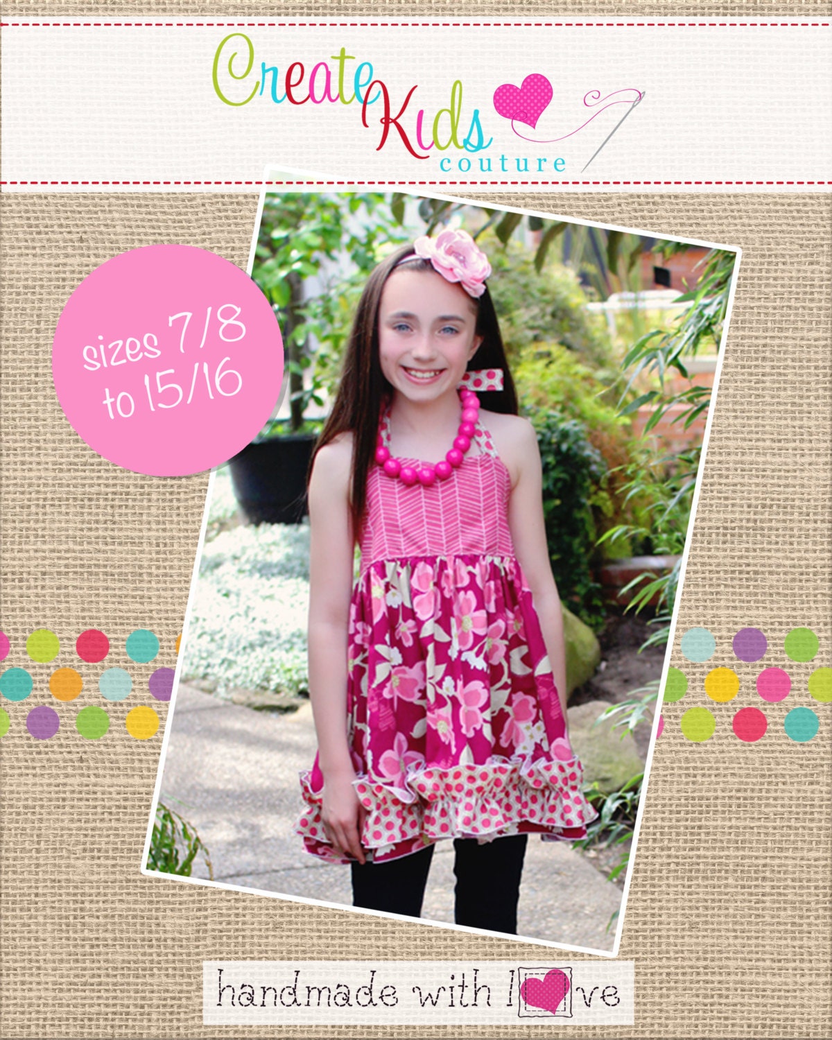 Anna's Tween Sweetheart Halter Top and Dress PDF Pattern