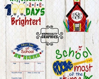 Back to School Bundle Designs with SVG, DXF, PNG Commercial & Personal Use