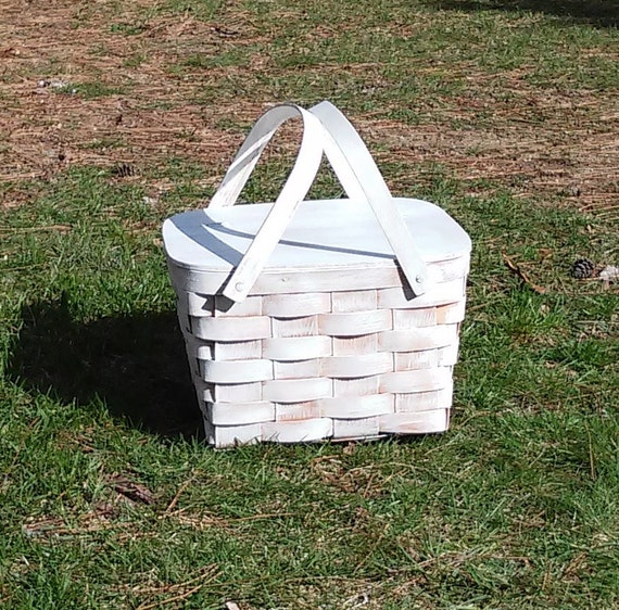 Distressed Wooden Picnic Basket