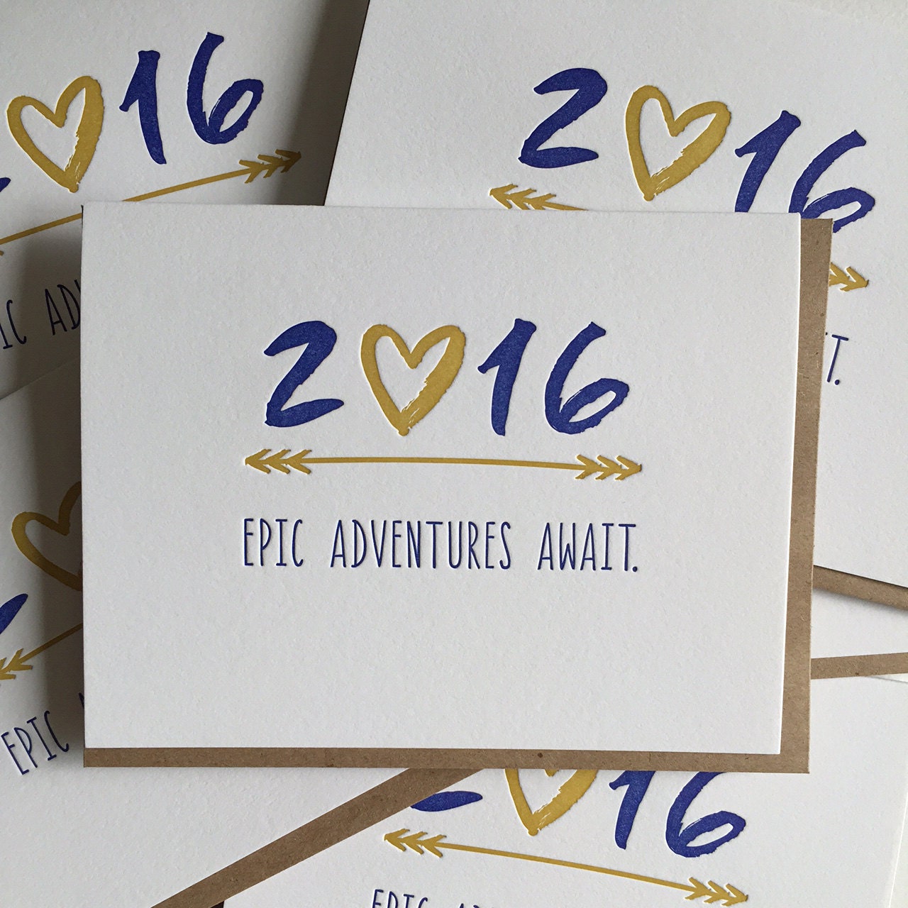 New Year&#039;s Cards SET OF 6 2016 New Year&#039;s by DeLuceDesign