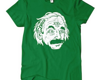 Women's Genius T-shirt - S M L XL 2x - Ladies' Einstein Tee, Math, Relativity - 4 Colors