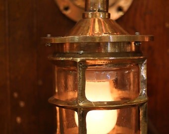 Nautical Brass Lantern 11" Vintage Restored by SEASTYLE