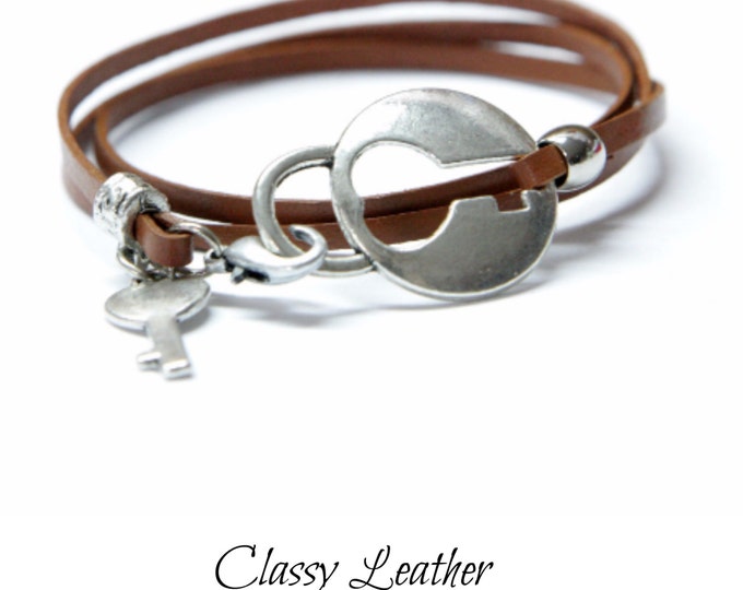 Leather wrap,heart shape clasp bracelet, Leather wrap bracelet,women bracelet,delicate bracelet,teenage gift,leather bracelet,bracelet,wrap