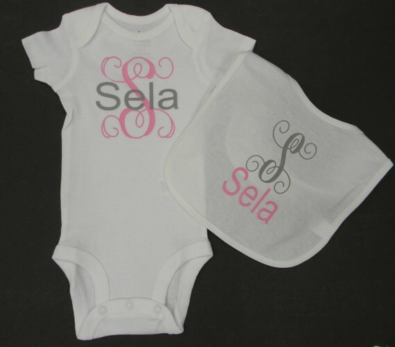 Items similar to Monogram Baby Set on Etsy