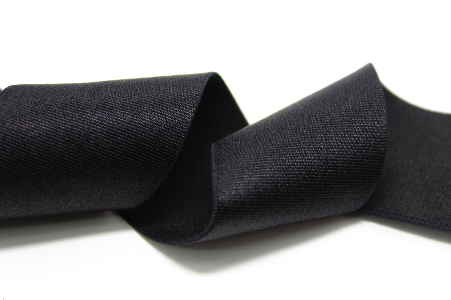 3 YARDS Black White Satin Elastic Ribbon Stretch Rubber for