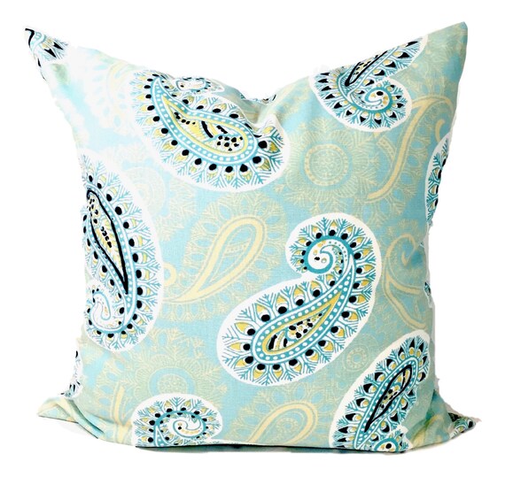 BLUE Paisley PILLOW Blue Pillow Cover Decorative Pillow