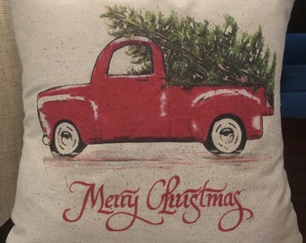 Christmas pillow, free customization, vintage style christmas pillow, farmhouse , rustic,christmas decor