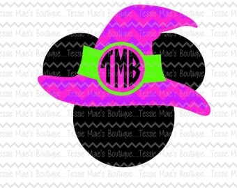 Mickey Mouse Witch Hat, Minnie Mouse, Mickey Mouse, Halloween, Witch Hat, SVG, DXF, EPS, Instant Download, Digital Design