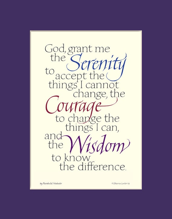 serenity prayer 11x14 serenity prayer print aa quote