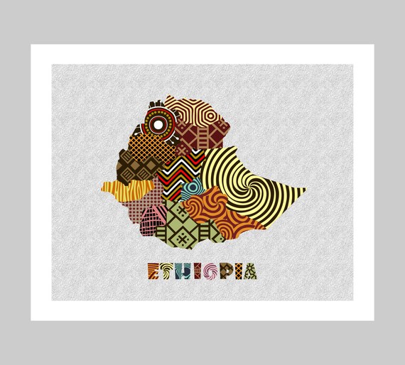Ethiopia Map Art Print Wall Decor Ethiopia Poster Addis