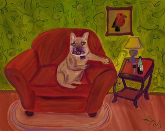 Handmade Greeting Card of Wallace in Repose