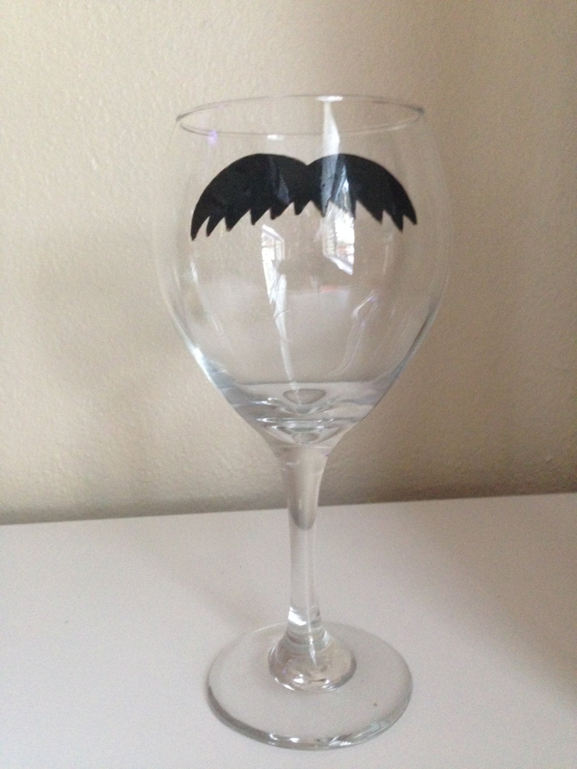 Mustache Wine Glasses Set of 4 Painted Wine by HappyHourStudios