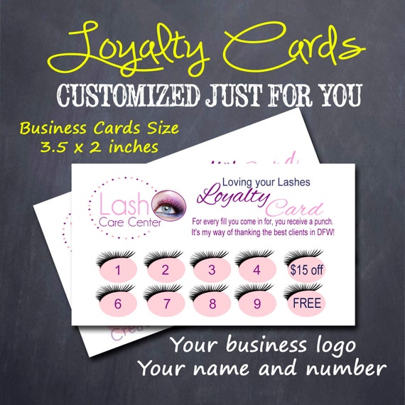 Customer Loyalty Cards Eyelash Extensions Customized Order Set