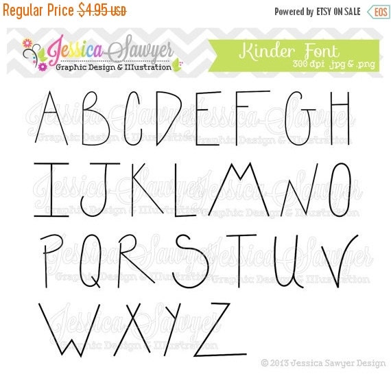 80% OFF - INSTANT DOWNLOAD, handwriting font, letter clipart, kids letters, for greeting cards, announcements, scrapbooking Il_570xn