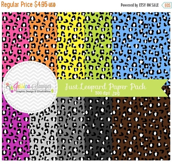 80% OFF - INSTANT DOWNLOAD, cute leopard digital paper pack, animal print photoshop background, jungle clip art, for invitations, commercia Il_570xn