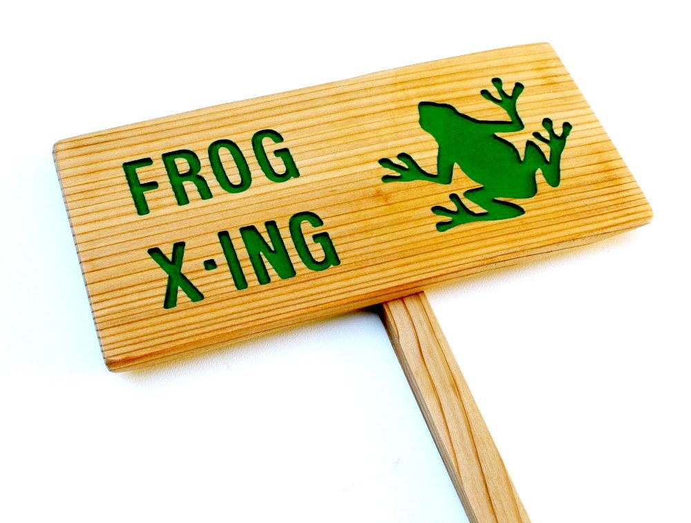FROG XING Frog Crossing Outdoor Sign Nature Signage Gift