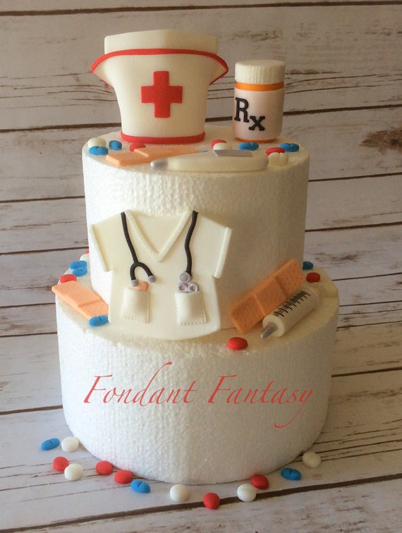 Fondant Nurse themed Cake Decorations