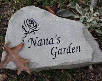 Nana's Garden engraved stone
