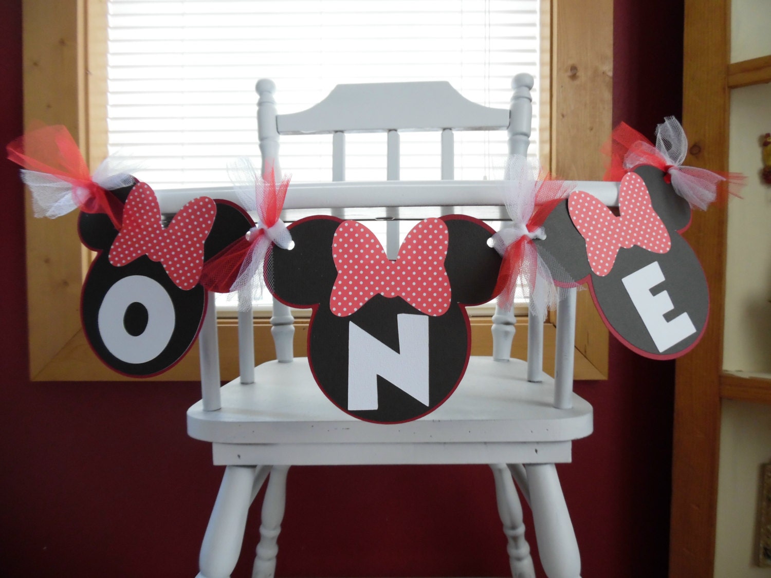 Minnie Mouse High Chair Banner Minnie Mouse Birthday