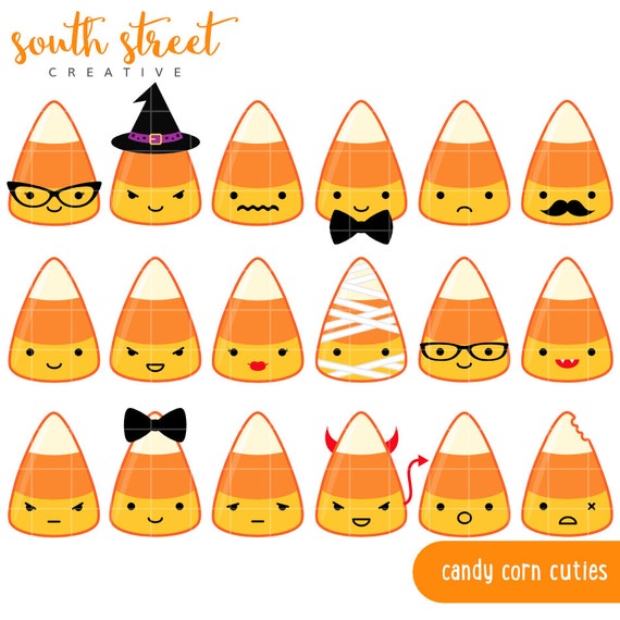 Candy Corn, Vampire, Witch, Zombie, Cute Clipart, Personal & Small Commercial Use, Vector Clip Art, Instant Download, png, jpeg, eps Il_570xn