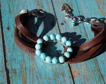 Cuff, Specimen, Turquoise, Persian, Hallmark, Contemporary, 3472