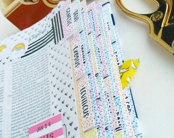 bible tabs / heart pattern / laminated & adhesive / bible journaling