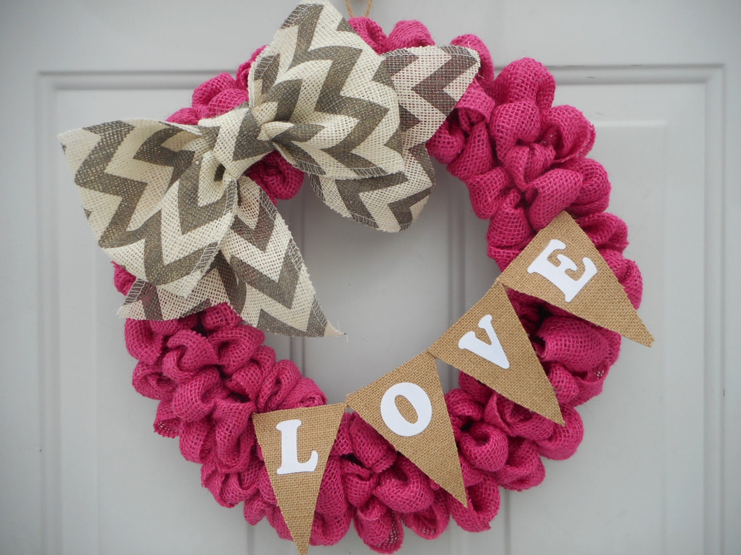 Pink Burlap Valentine wreath Valentine wreath Valentine