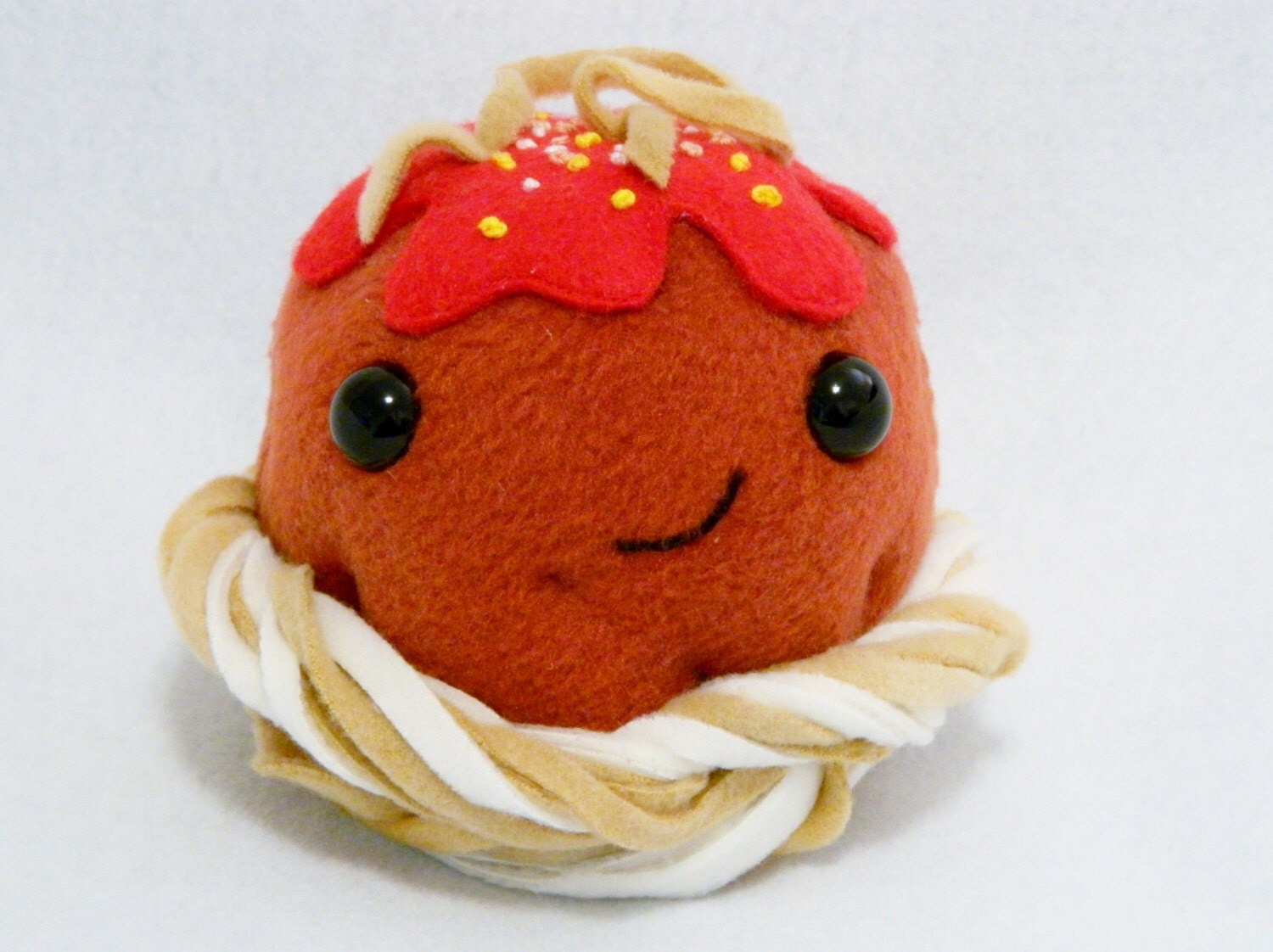 Plush meatball and spaghetti toy