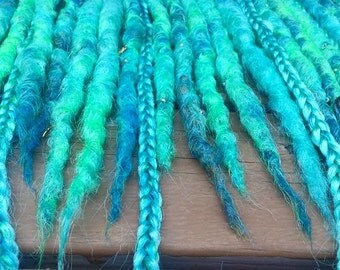 1 single ended dread accent kit, mermaid, synthetic dreads, blue dreads