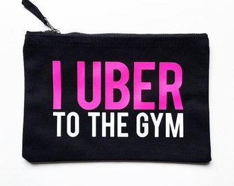 UBER to THE GYM Make Up Pouch | Makeup Bag-Cosmetic Bag-Brush Holder-Makeup Storage-Make-up-Mother's Day Gift