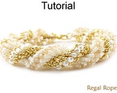 Beading Tutorial Pattern - Bracelet Necklace - Double Spiral Stitch - Simple Bead Patterns - Regal Rope #18599