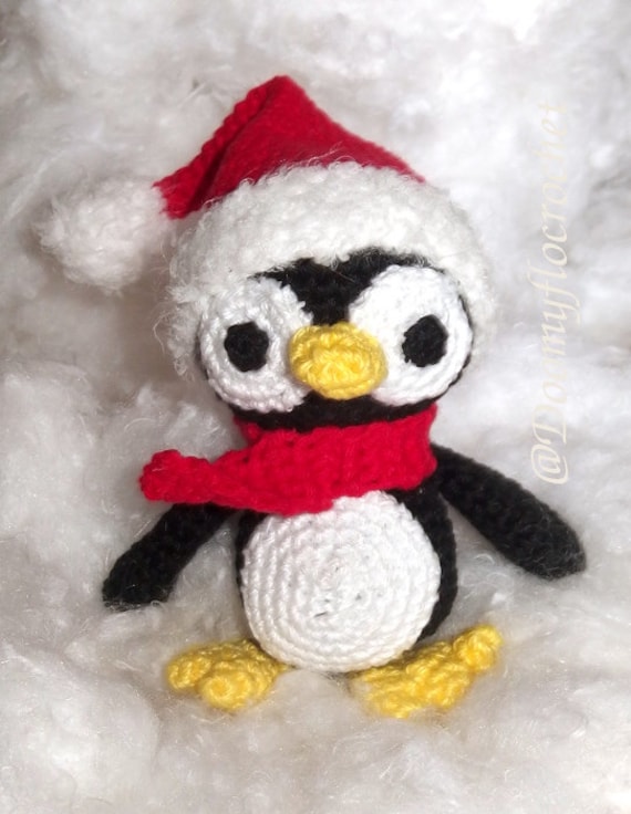 Crocheted Christmas Penguin amigurumi