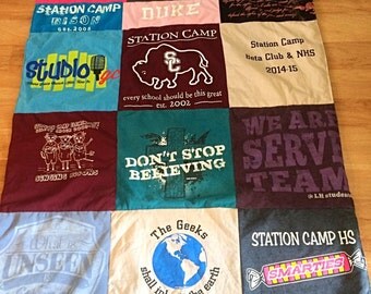 Personalized Custom Twin Size T-shirt Quilt, Blanket, Graduation Gift , Wedding, Sorority, Adoption, Baby Clothes