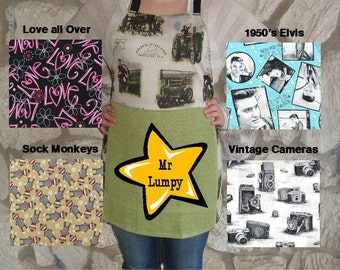 PENIS APRONS - "Love all Over" - "Sock Monkey" - "Elvis 1950's" - "Antique Cameras" - Adult, Mature. BBQ, Funny, Gag gift, Unique