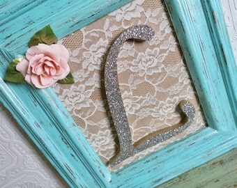 Shabby Chic Picture Frame Set Of 5 Open Empty by SeaLoveAndSalt