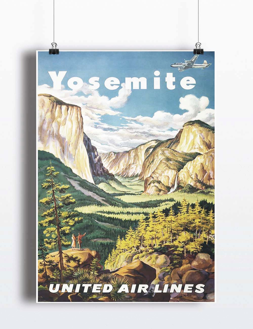 Vintage Yosemite National Park Poster Art Print by TheBlackVinyl