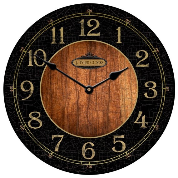 Black & Wood Wall Clock