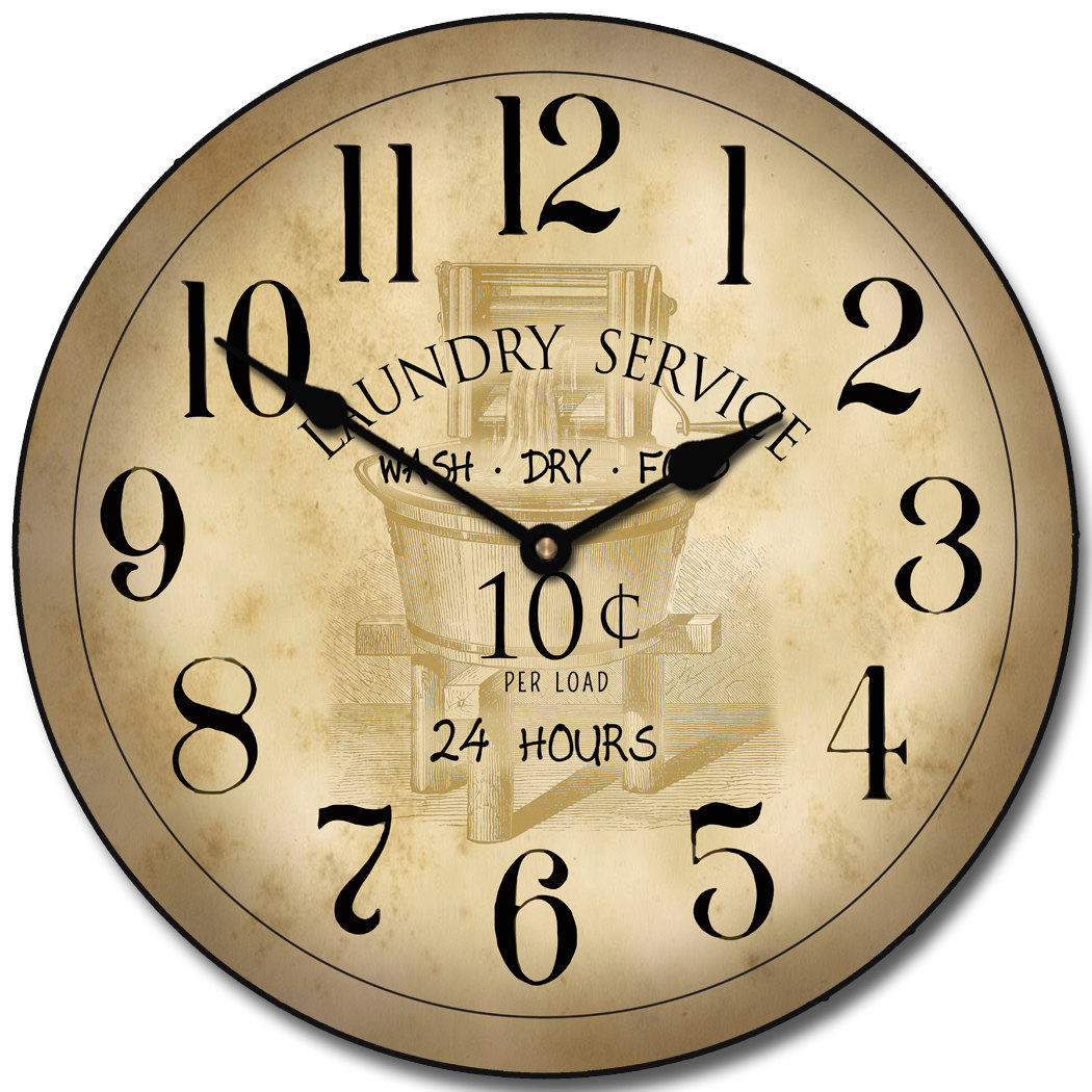 Vintage Laundry Room Wall Clock