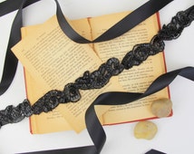 black sequin sash belt