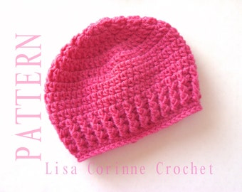 Easy Baby Hat Crochet PATTERN, Baby Girl Hats PATTERN